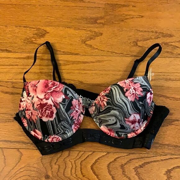 NWT One bebe tag free bra size 34C pink, white & black. - Picture 1 of 3